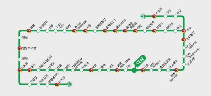 2호선 노선도 : 2호선 역삼역(8번출구) 도보 5분거리